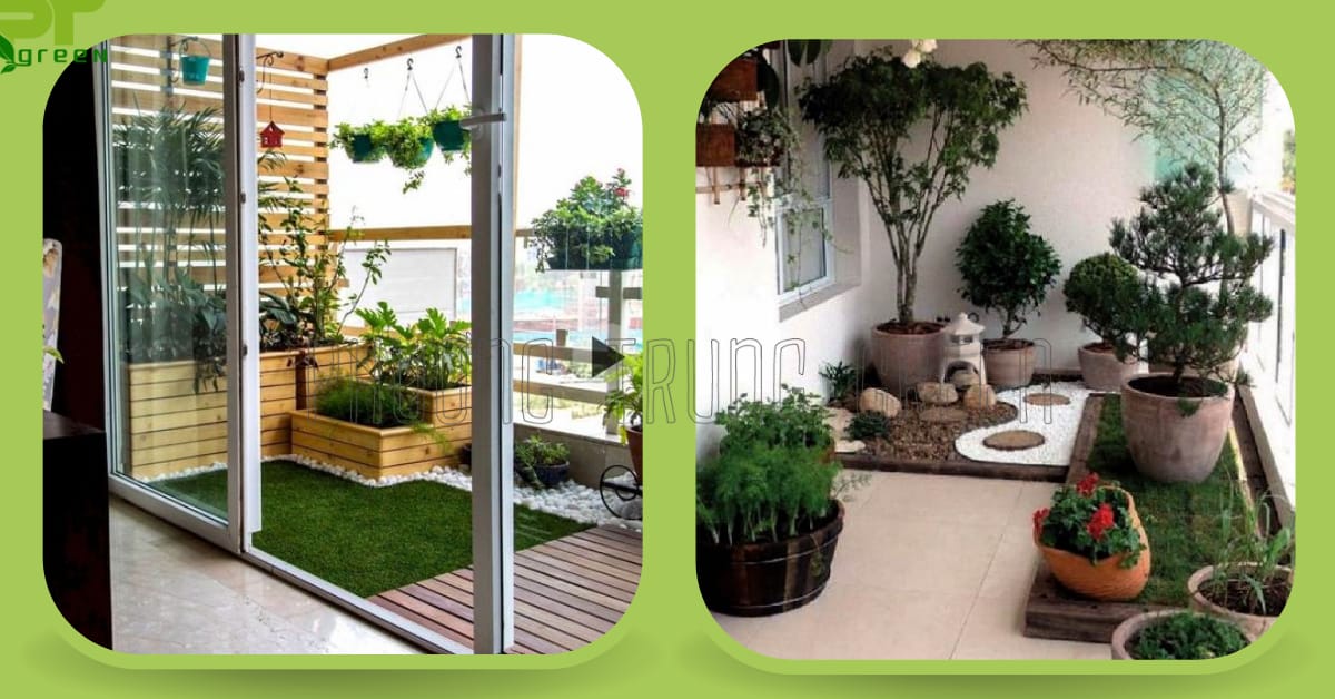 Thi công tiểu cảnh cây xanh tại ban công