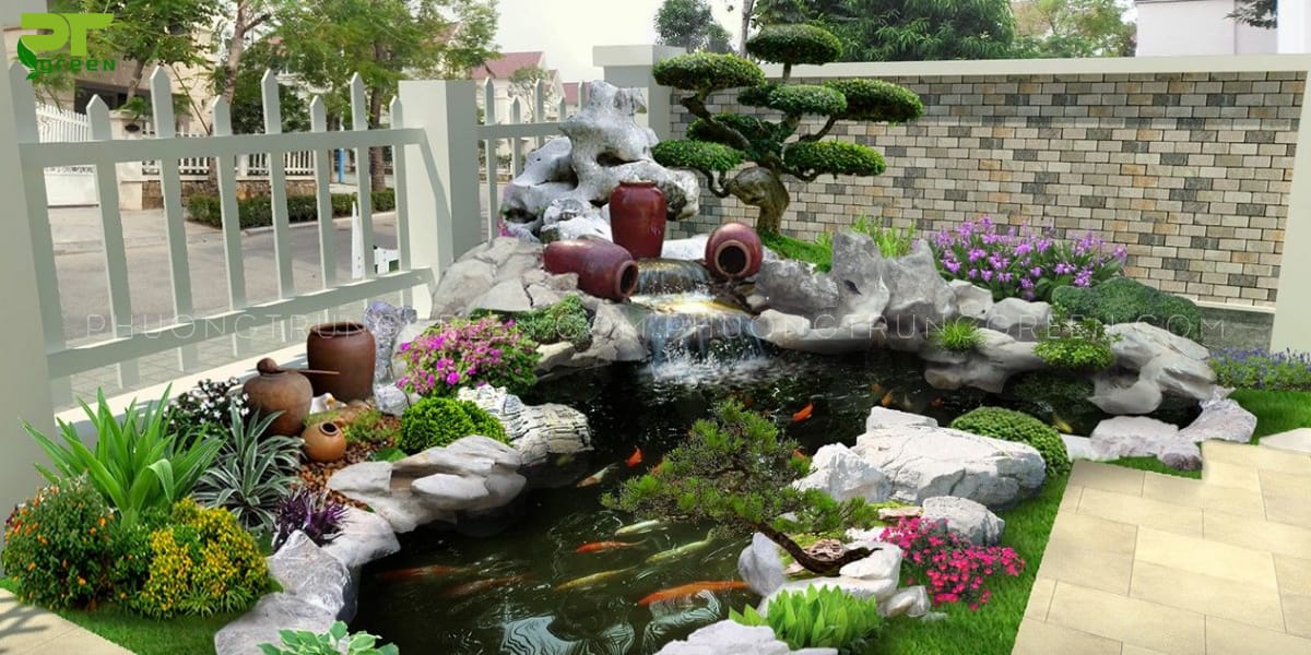 Phong cách thiết kế sân vườn nước